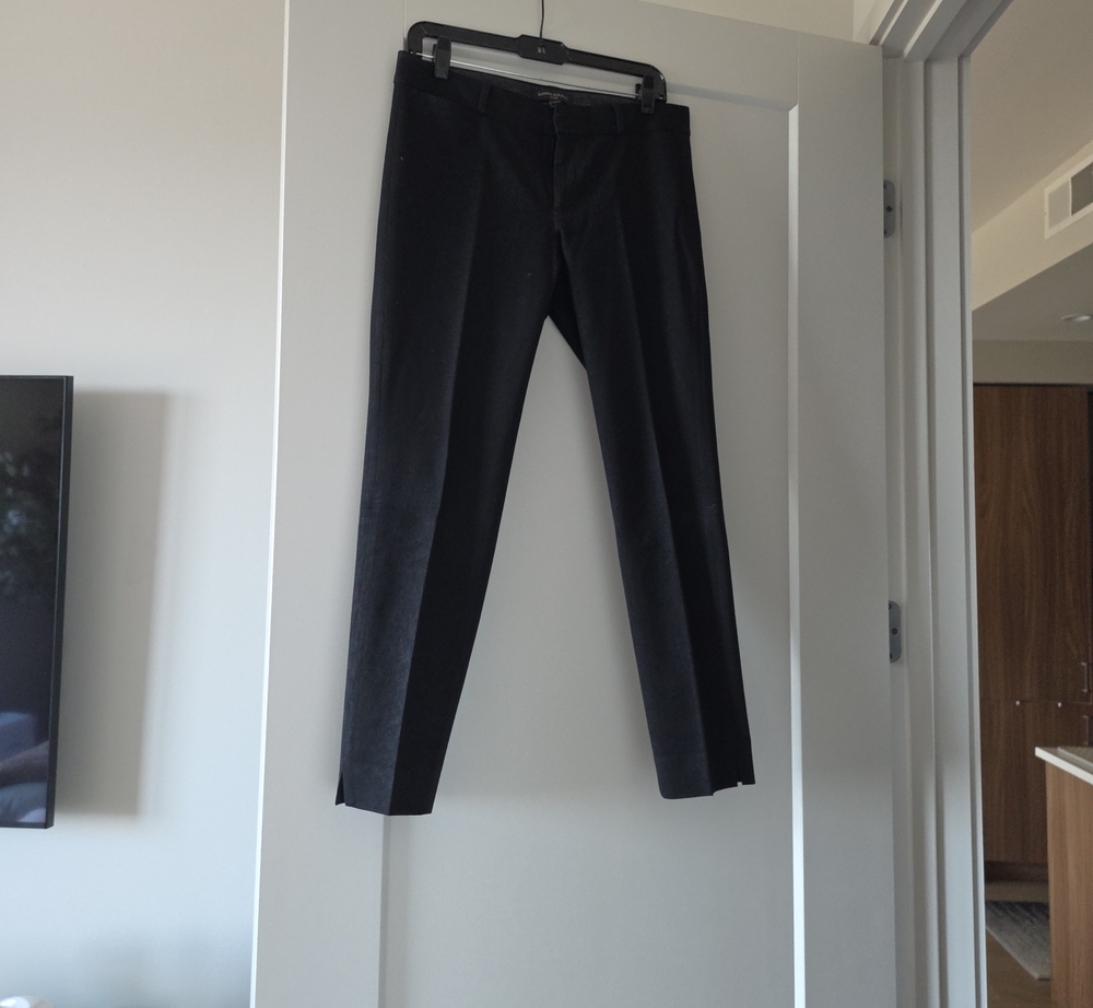 Women's Black Ankle Pants - Classic Slim Fit, Size 6